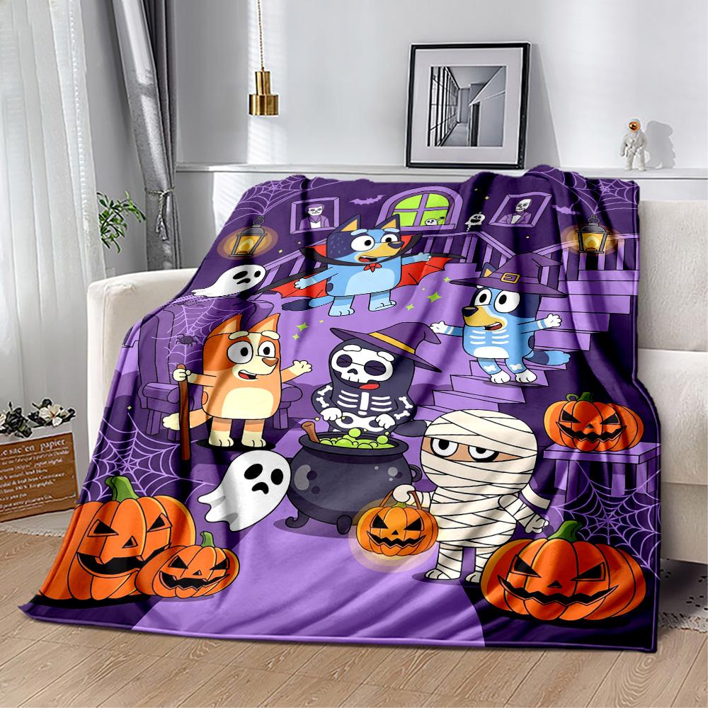 Blue Dog Adventure Blanket Soft Warm Cozy Perfect for Bedding Couch Bed Four Seasons Multipurpose Modern Style