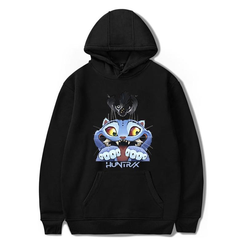 Korean Style Devil Hunter Hoodie, Fashionable Anime Tiger Print, Adult Street Style, Cool Casual Long-Sleeved Hoodie