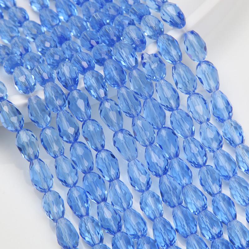 1 Strang 8x12mm Abstandshalter Wassertropfen Perlen AB Glanz Glas Kristall Perlen Armbänder für Damen Zubehör Perlen für Schmuckherstellung