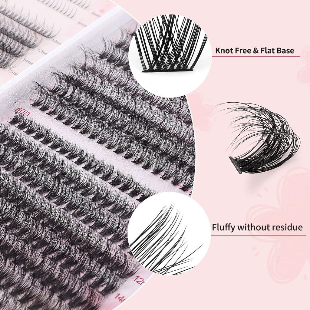 Diy Single Tuft False Eyelashes Fluffy Thick Eyelashes 30 + 40D Mixed Dress Eyelash Book Set