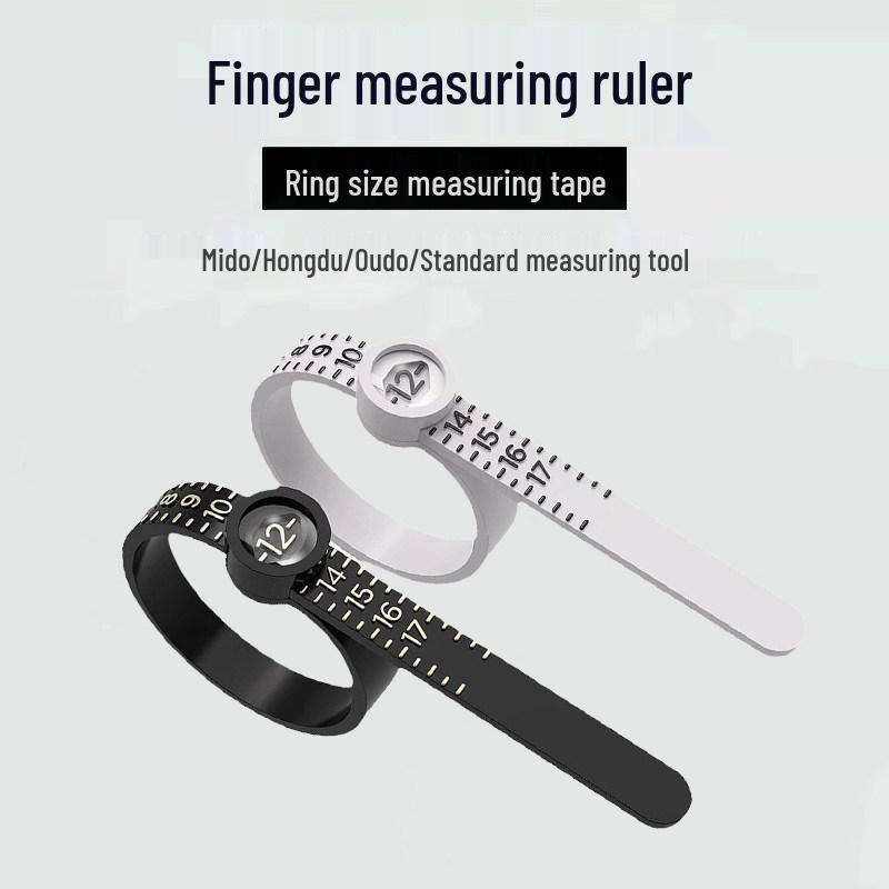 Portable Finger Size Measuring Tool with Magnifier Ring