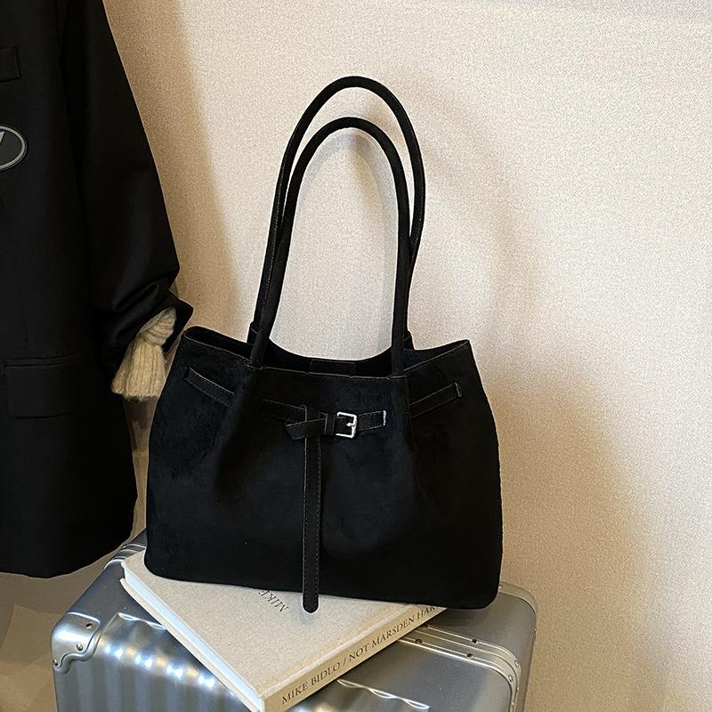 Large Capacity Suede Bag Women's Autumn and Winter 2025 New Versatile Casual Shoulder Bag Student Class Tote Bag