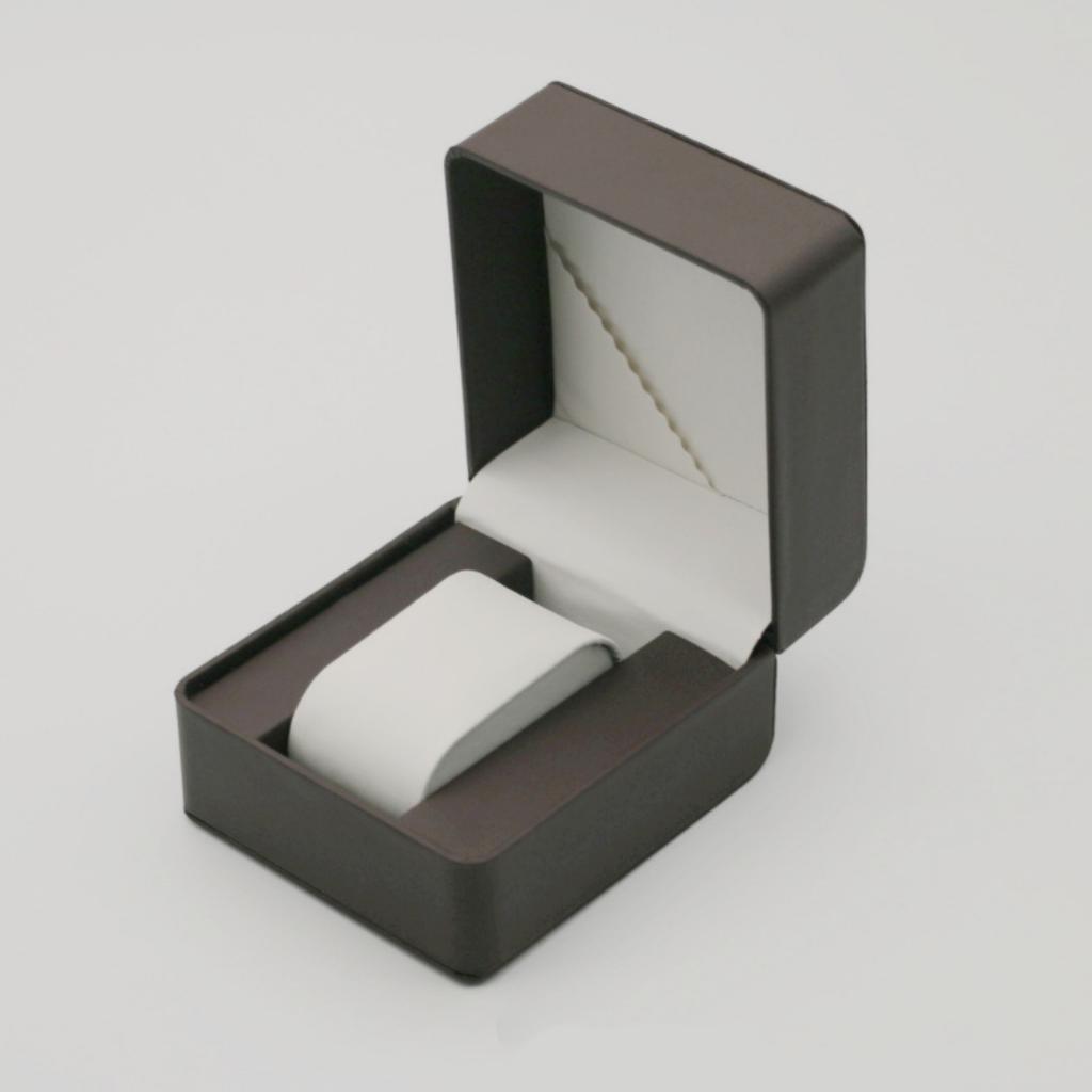 Black Single Watch Gift Box with Pillow PU Leather Wristwatch Display Case Organizer for Men Clamshell PU Leather Watch Case