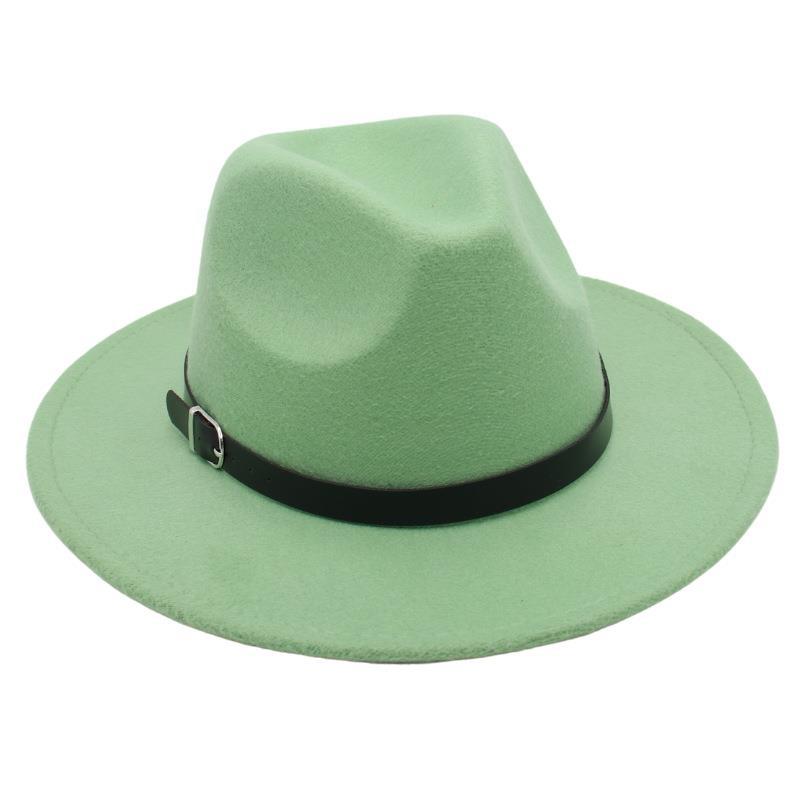 Nostalgiczny Cylinder Kapelusz Jazzowy Studio Klamra do Paska Męska i Damska Kapelusz Filcowy Model Cienia Kapelusz Wełniany Styl Hepburn