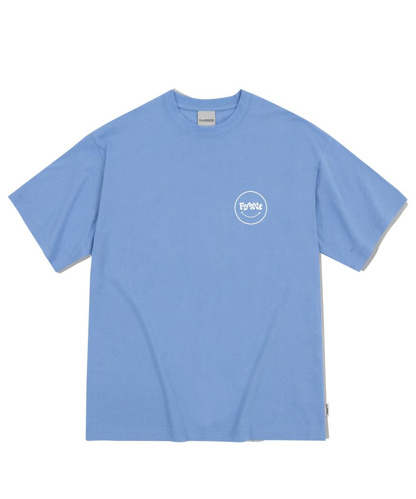 FILLUMINATE Oversized Smile Logo T-Shirt - Blue
