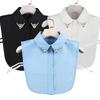 Mote Damer Falsk Krage for Kvinner Chiffon Falsk Krage Rhinestone Lappel Avtakbar Knapp Halvskjorte Bluse Topp
