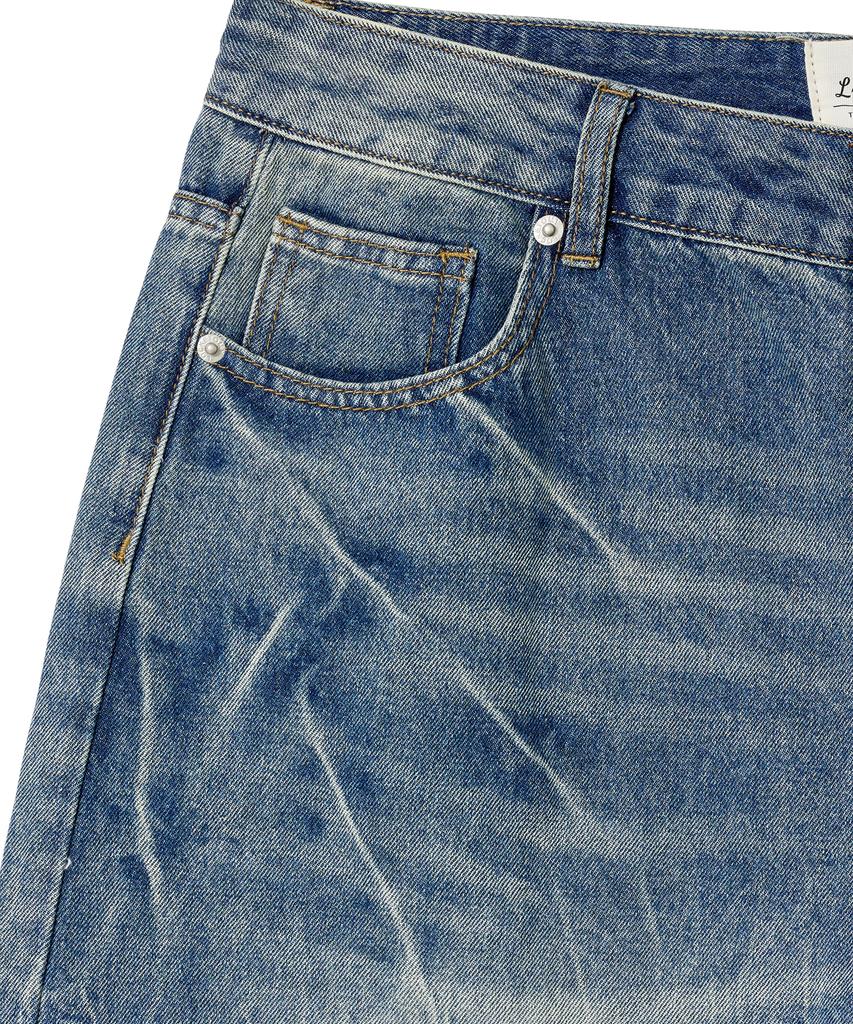 LXT Crease Washed Bermuda Denim Pants [Blue Indigo]