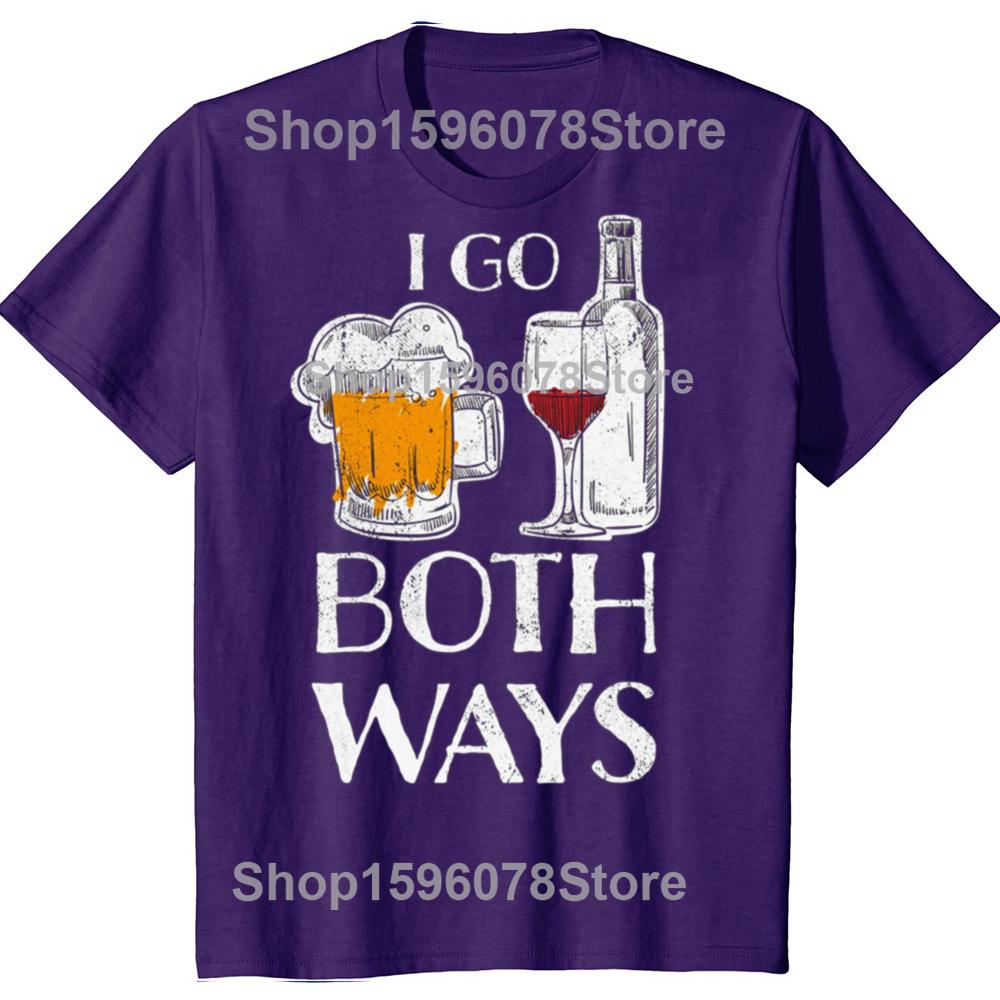 

Drinking Alcohol Funny I Go Both Ways Wine Beer Christian Tshirt Men Eco-friendly And Healthy Funny Gifts Fitness T-shirt Tees 4XL