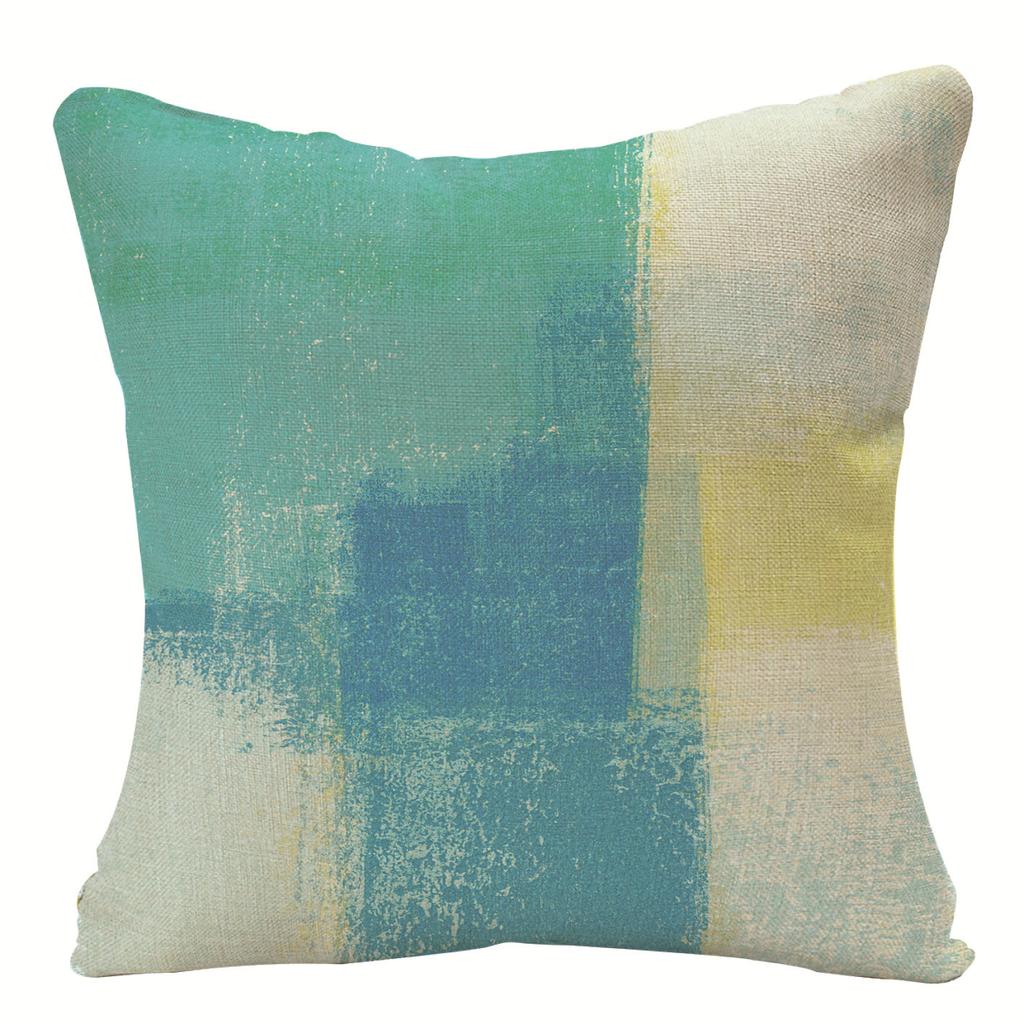 Home Oil Painting Geometric Abstract Pillow Case Sofa Pillow Cushion Cover