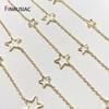 Hollow Pentagram Star Chain Handmade Crafts Components 14K Gold-Plated DIY Jewelry Making Chain Accessories