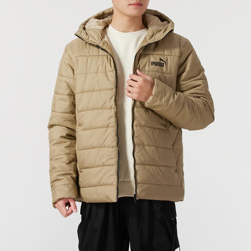 Puma Warm Windproof Comfortable Stylish Lightweight Hooded Cotton Jacket Men jackets Brown 672418-67