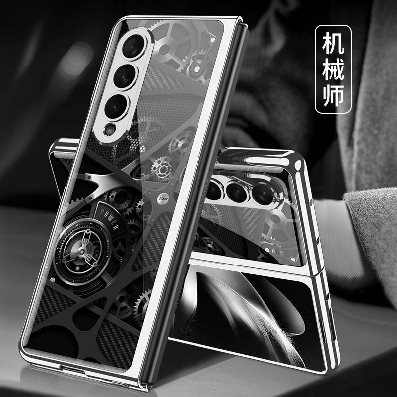 

Оригінальний чохол для Samsung Galaxy Z Fold 7 6 5 Розкішний розписний скляний протиударний гальванічний жорсткий чохол-рамка для Galaxy Z Fold4 For Galaxy Z Fold 5