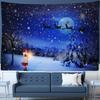 Sněží Noční scéna Tapiserie Vánoční osvětlení Oheň Nástěnný závěs Psychedelické Lesní saně Plavé Pozadí Domácí Dekor