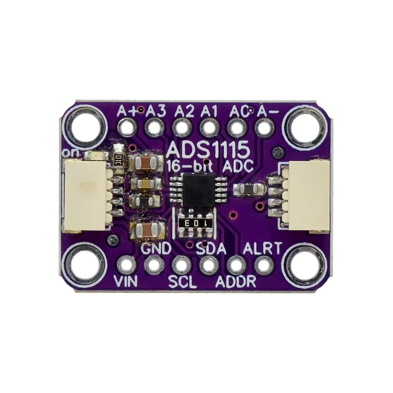 

ADS1115 16-bit ADC- 4-channel with programmable gain amplifier -STEMMA QT/For Qwiic білий