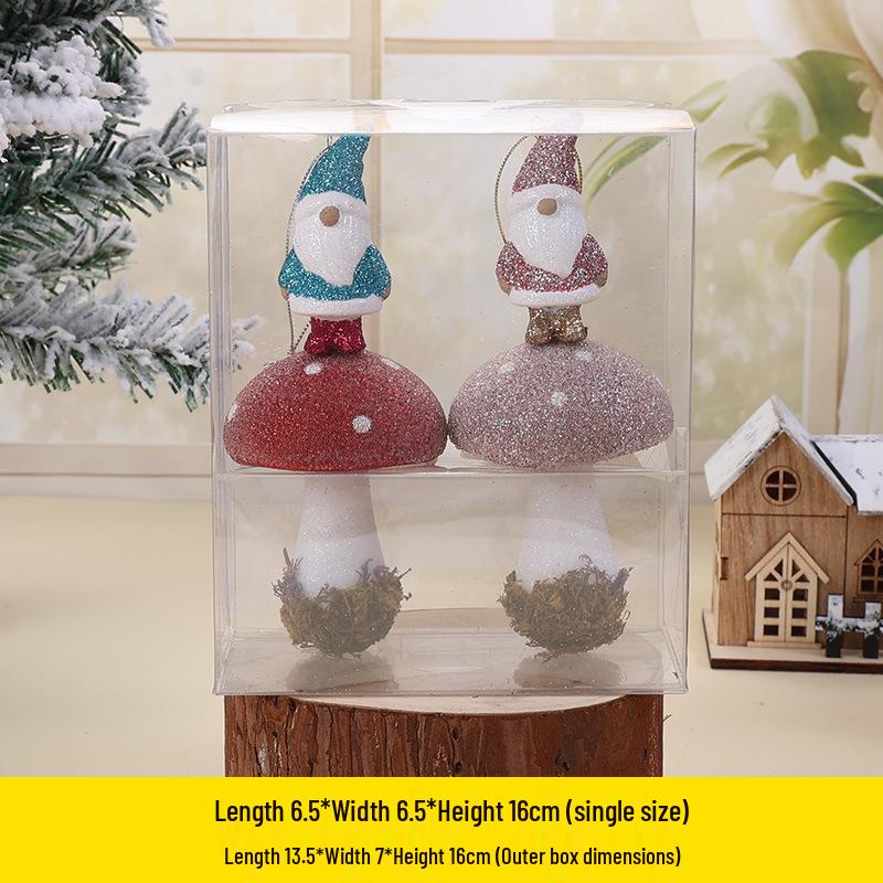 Christmas Mushroom Pendant Desktop Decoration Ornament for Tree Hanging