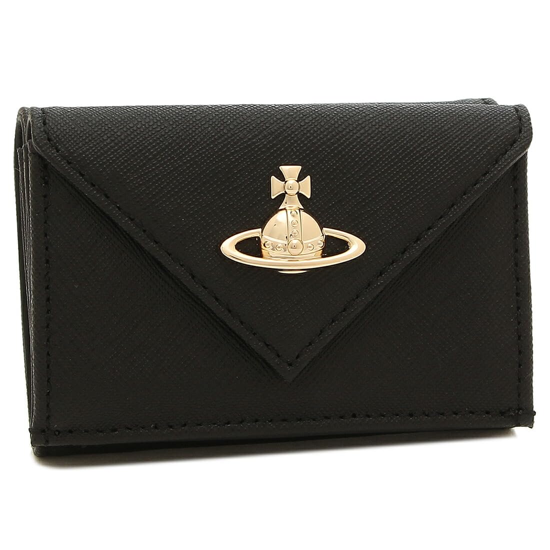 

Vivienne Westwood Saffiano Mini 51150009 L001N N403 Tri-fold Wallet, Black, Women s, [Used]
