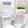 Plants Flowers Butterflies Toilet Sticker Bathroom Toilet Cover Sticker Refrigerator Wall Stickers Wc For Home Decoration