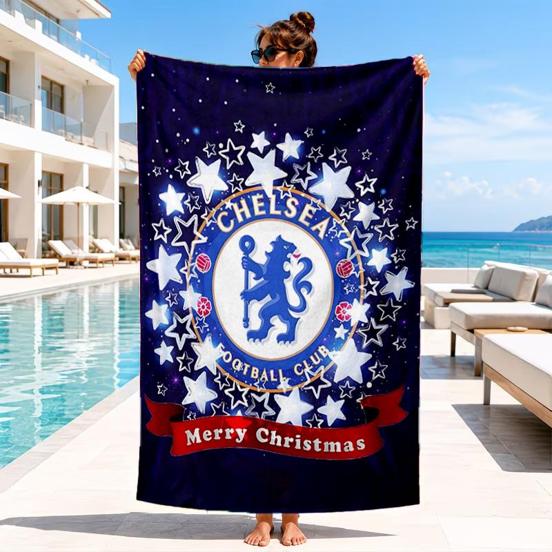 Football Club Emblem lion Beach Towel, Microfiber Beach Towel, Perfect For Pool, Beach, Travel, Home Decor Beach Party Fan gifts
