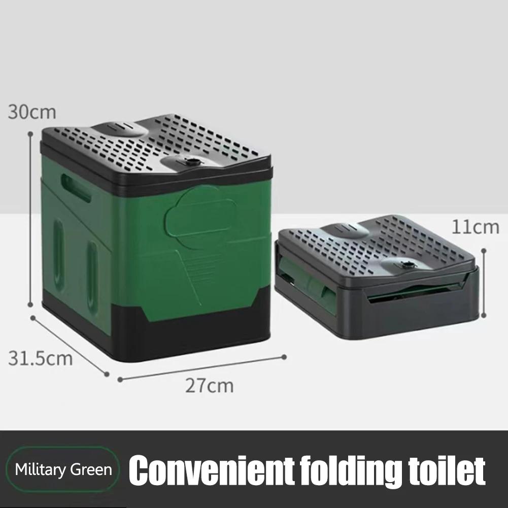 Outdoor Hiking Fishing Potty Portable Folding Toilet Travel Camping Car Emergency Toilet with Cover Strong Capacity Bearing