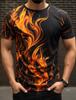 Fashion Men's Trend T-Shirts Short Sleeve Flame Series 3d Printed Street T Shirt 6XL Plus Size O-Neck Casual Tops