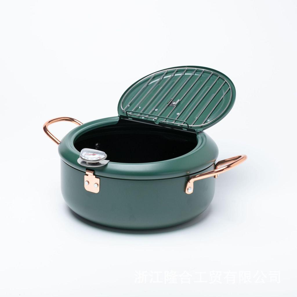 Haushalts-Temperaturkontrollierte Japanische Tempura-Fritteuse - Mini Kohlenstoffstahl, Induktionskochfeld-kompatibel.