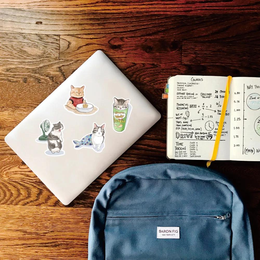 52Pcs Cute Cat Stickers Kawaii Animal Decals Diy Suitcase Fridge Phone Laptop Guitar Car Graffiti Cartoon Sticker Kids Toys Gift