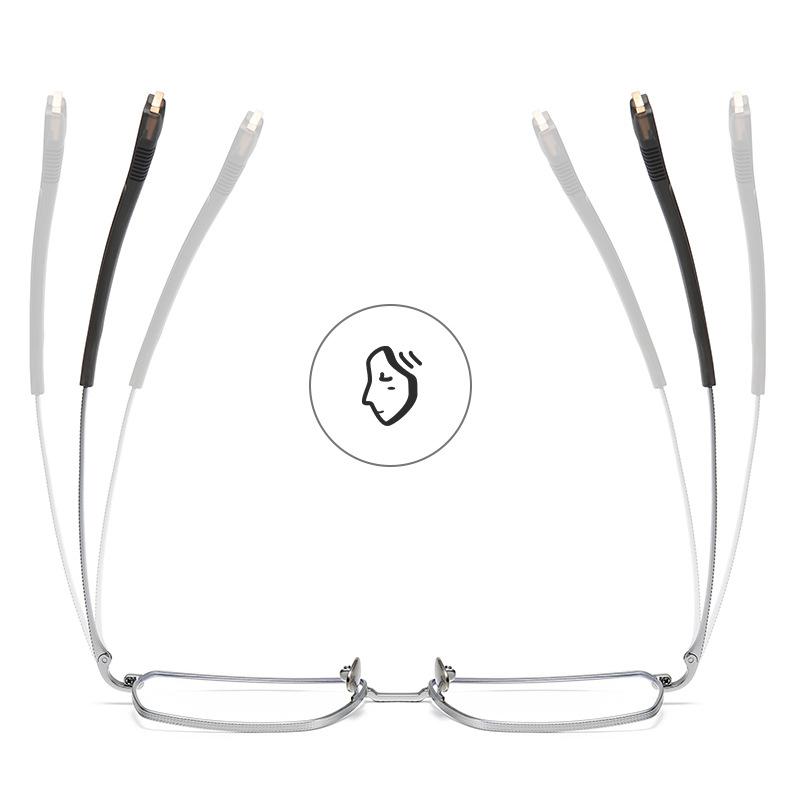 BLMUSA Ultraleichte Titan Lesebrille Herren Retro Große Quadratische Myopiebrille Photochrome Korrektionsbrille