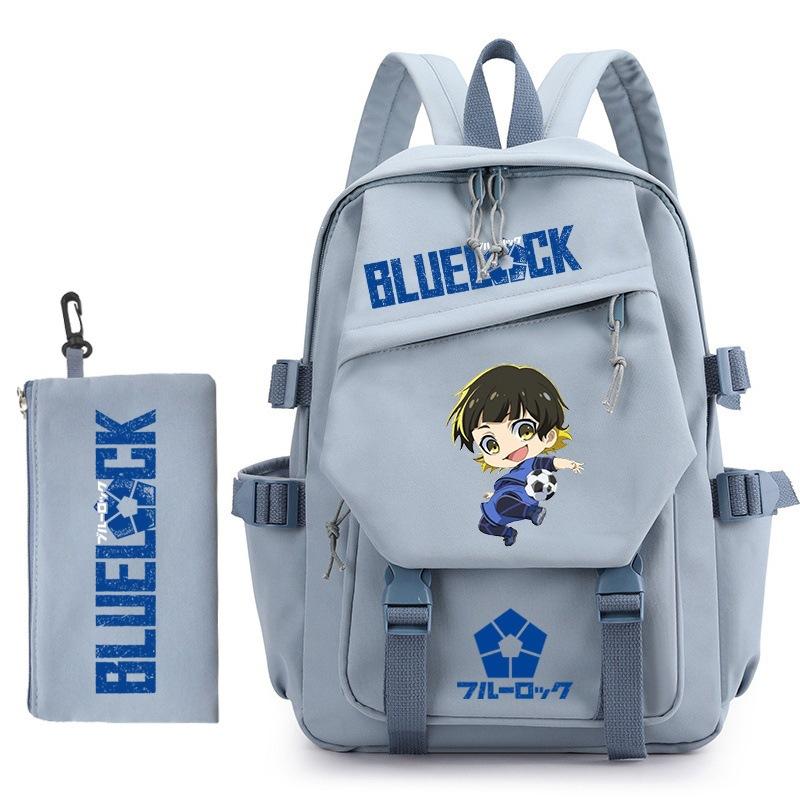3 Piece School Backpack Set for Students Large Capacity Oxford Cloth Schoolbag with Shoulder Strap and Pencil Case