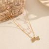 Pendant Necklace Diamond Fashion Light Luxury Pink Opal Clavicle Chain Simple
