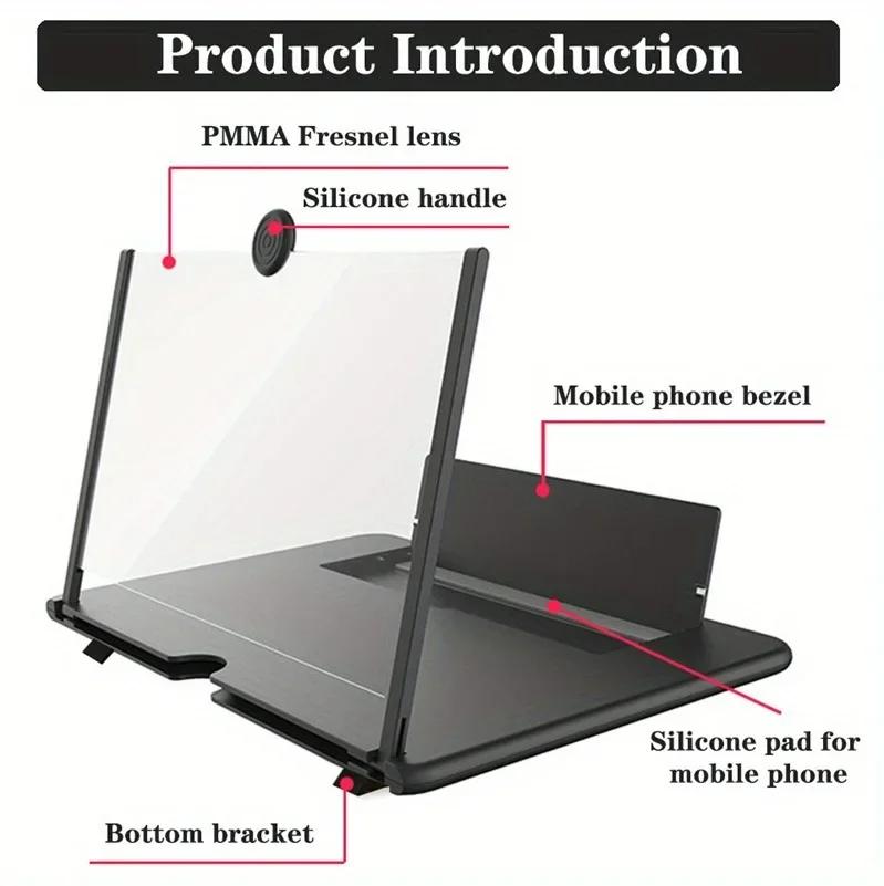 Cell Phone Screen Magnifier HD Video Amplifier Stand Bracket Phones Screen Magnifier for Smartphones Mobile Phone Accessories
