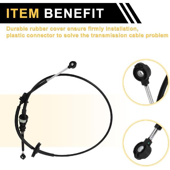 Automatic Transmission Gear Shifter Cable for Ford F-150 1992-1997 for Ford F-250 1992-1997 Auto Trans Gear Shift Control Lever Cable Metal Black