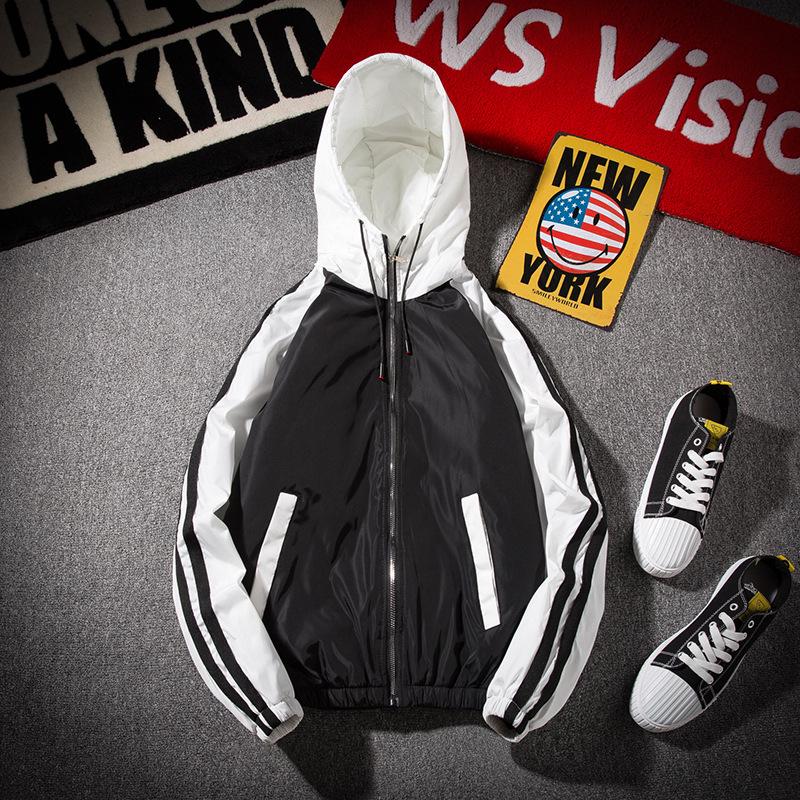 

Men s Hooded Cotton Jacket - Thick, Autumn/Winter Style for Youth & Students S белый