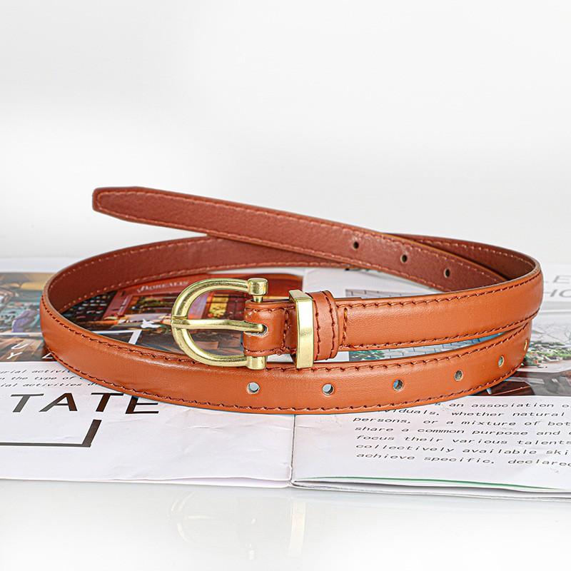 New Women's Pin Buckle Belt, Fashionable, Versatile, Simple Decoration, Trendy, Pure Color, Thin Waistband, Suitable for Jeans