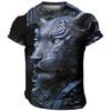 3D Harajuku Tiger Pattern Pánská trička Hip Hop Punk Styl Streetwear Móda Pulovr s krátkým rukávem do O Tričko nadměrné velikosti