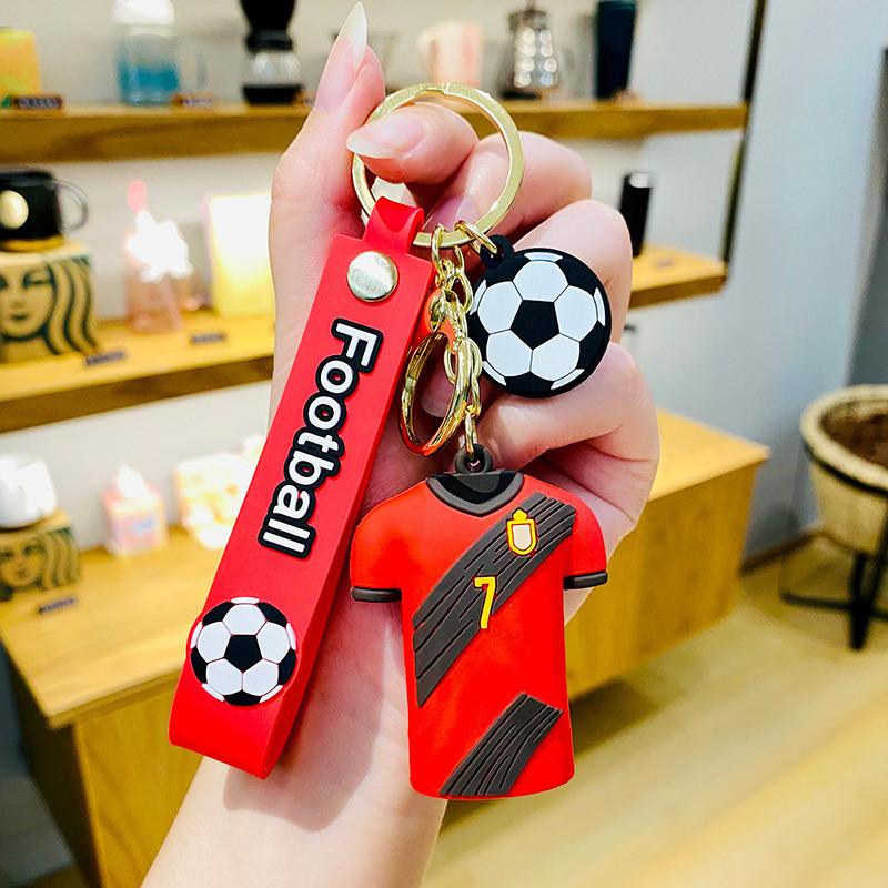Soccer Jersey Adorable Keychain Durable Pvc Accessories For Colleagues And Friends