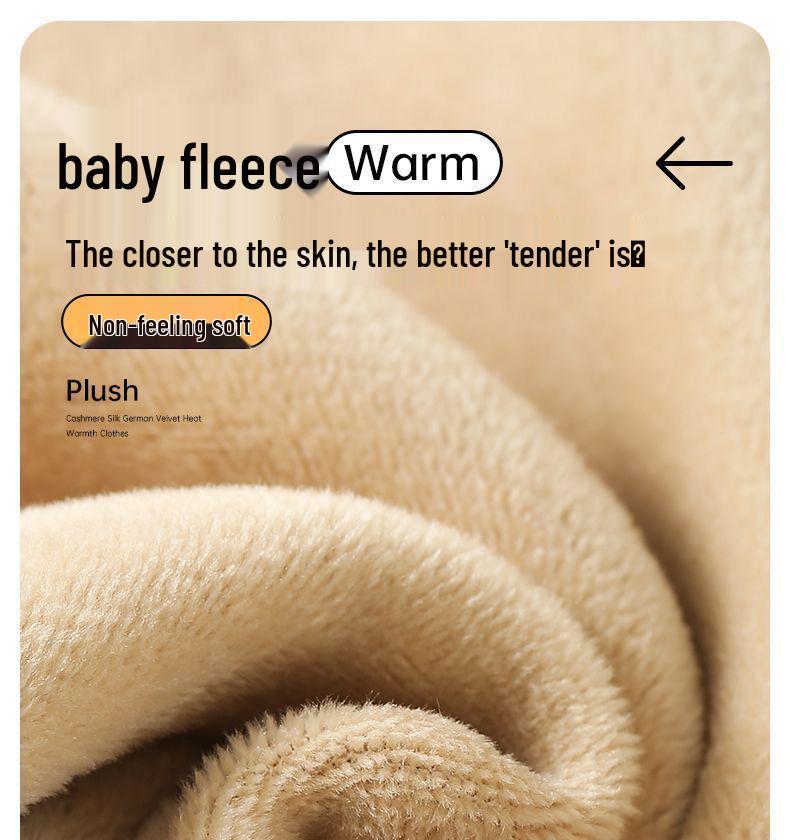 Camel Wool Fleece-Lined Underwear Set: Thick, Warm Base Layer for Women - Ideal for Autumn and Winter.