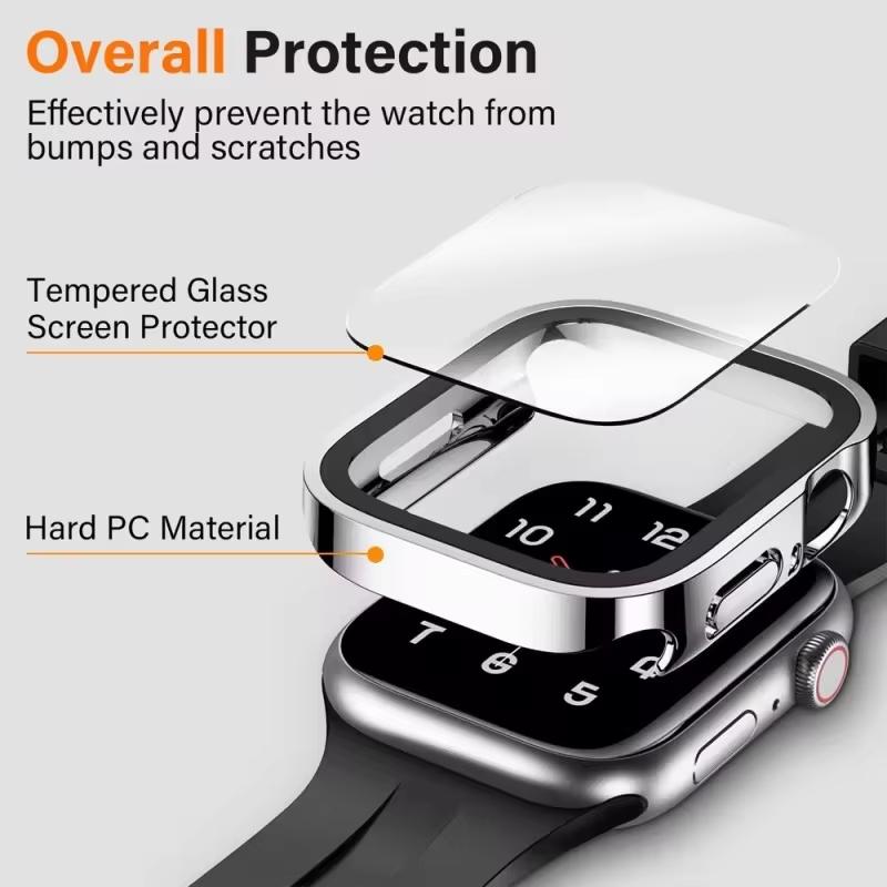 Waterproof Case for Apple Watch 7 8 9 45mm 41mm Screen Protector Glass+Cover iWatch 11 10 42mm 46mm 5 SE 6 44mm 40mm Accessories