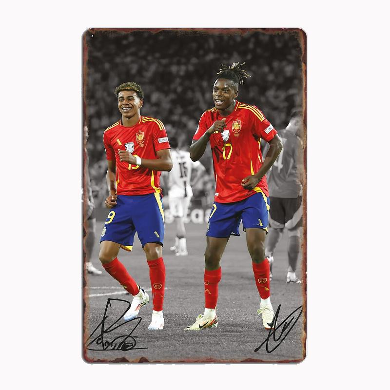 Nico Williams Minimalistischer Fußballspieler Retro Metall Poster Schild Club Wandbild Wandkunst Plakette Blech Raumdekoration Heimdekor