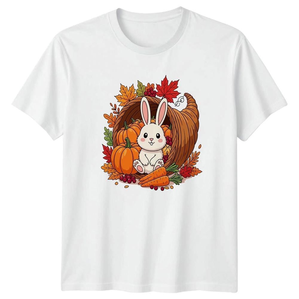 Cute Bunny Harvest Fall Thanksgiving TShirt Autumn Holiday Gift For Him And Her S