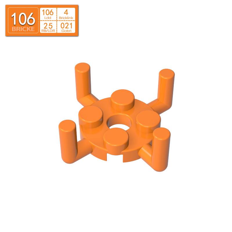 

BRICKE Zhuan Ke 2x2 Plate with Upward Bent Handle for Lego 98284, Educational Building Block Puzzle Toy 50g (61 pcs) оранжевый