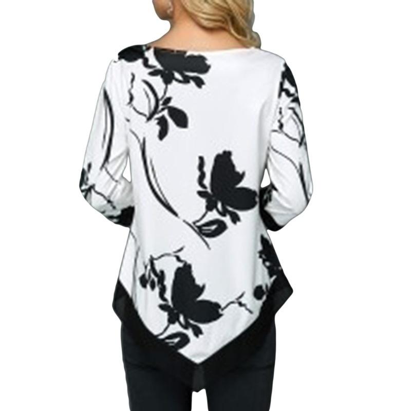 2021 New Women's Fashion 3D Printing Long Sleeve Crew Neck T-shirt Loose Casual Shirt Women's Social Wear