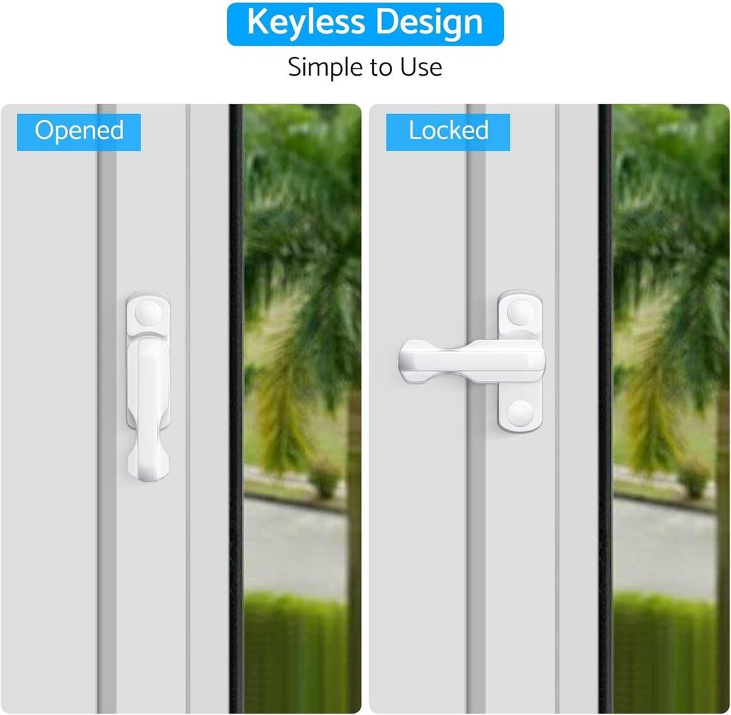1Set-4Set Plastica UPVC Serratura a T Sicurezza Bambini Finestra Porta Battente Serratura Maniglia Tipo Sicurezza Finestra Casa Leva Porta T Balcone Serratura