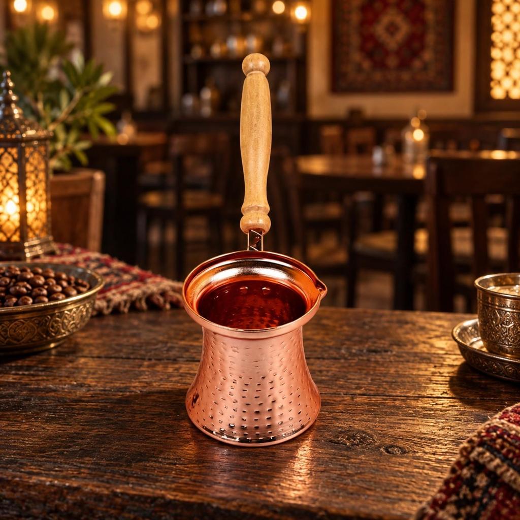 Cezve Multifunctional 450 Ml Turkish Coffee Pot Resistant Hammered Metal