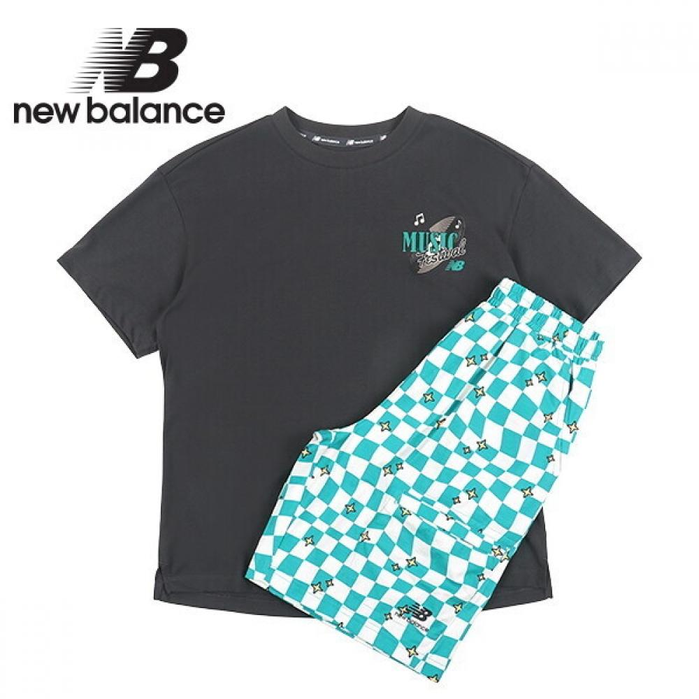 

New Balance Kids Music Festival Short Sleeve Set Dark Gray 150