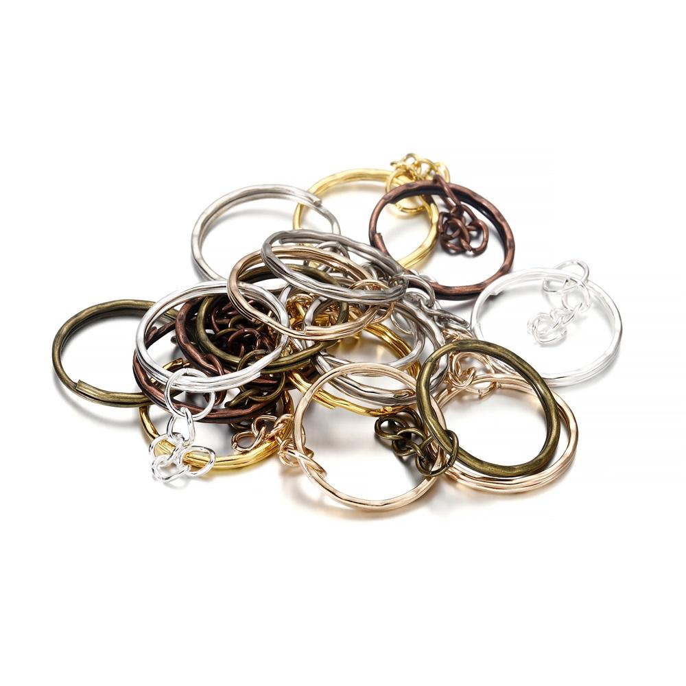 10 Teile/los 25mm Schlüssel Ring Schlüsselanhänger Gold Farbe Rhodium Runde Split Schlüsselbund Schlüsselanhänger für DIY Schmuck Machen Entdeckungen zubehör