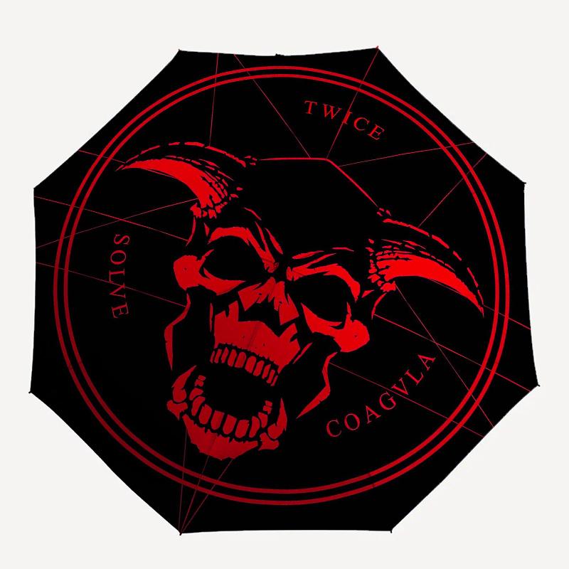 Twice Solve Coagula: Devil Skull Graphic DesignUmbrella, Portable 3-Fold Compact Umbrella,Christmas Gift ES520