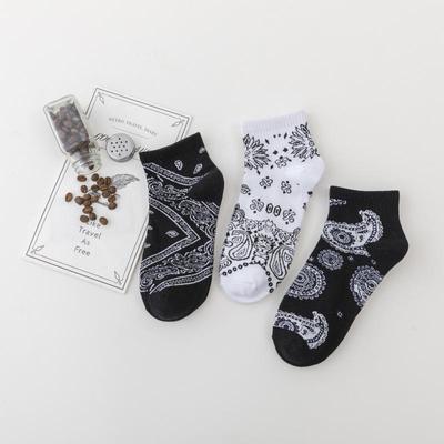 European & American Hip Hop Style Ethnic Flower Fruit Sports Socks - Unisex Short Rap Trend