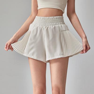 Women's Summer Sports Shorts High Waist Anti-exposure Running Training Pilates Fitness Pleated Skirt Quick-drying Yoga Shorts