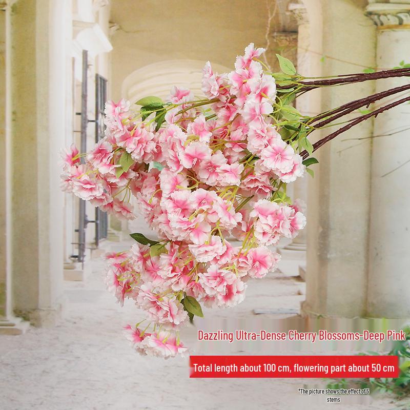 Artificial Cherry and Peach Blossom Branches for Indoor/Outdoor Decoration, Wedding Decor, Pear Flowers, Faux Silk Ceiling Rattan