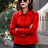 Cross-border New European and American Style Women's Short PU Leather Jacket, Fashionable Stand-collar Versatile Motorcycle Jacket, Spring/autumn Styl